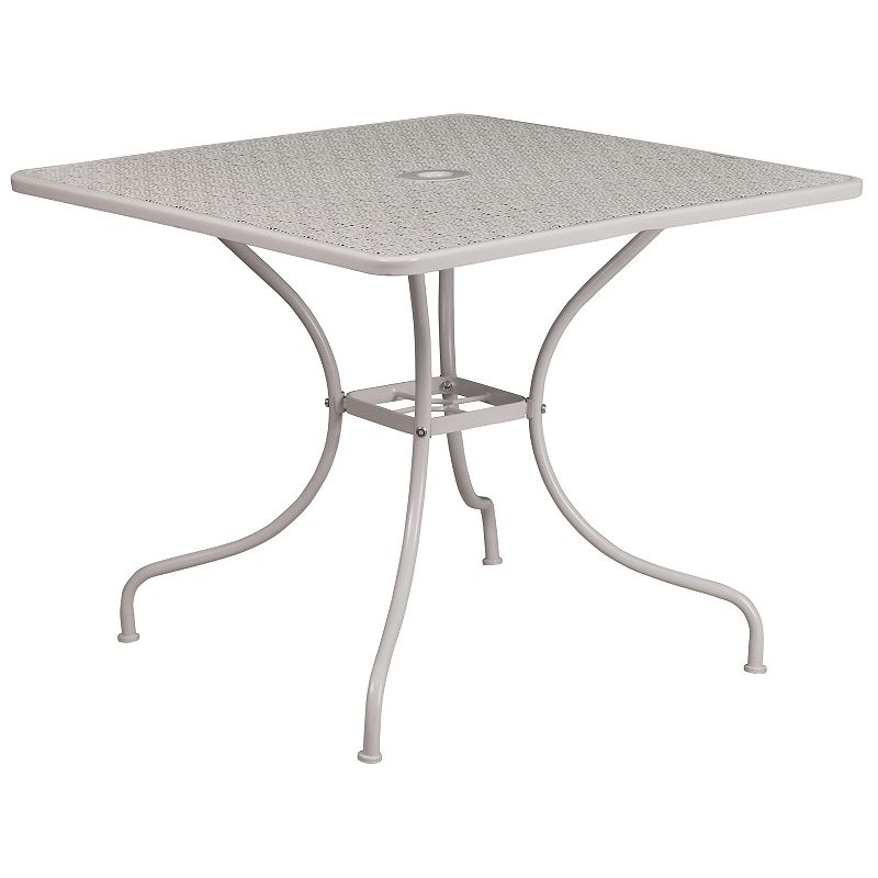 Flash Furniture Commercial-Grade Square Indoor / Outdoor Steel Patio Table 