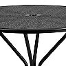 Flash Furniture Commercial-Grade Round Indoor / Outdoor Steel Patio Table with Umbrella Hole