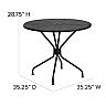 Flash Furniture Commercial-Grade Round Indoor / Outdoor Steel Patio Table with Umbrella Hole
