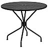 Flash Furniture Commercial-Grade Round Indoor / Outdoor Steel Patio Table with Umbrella Hole
