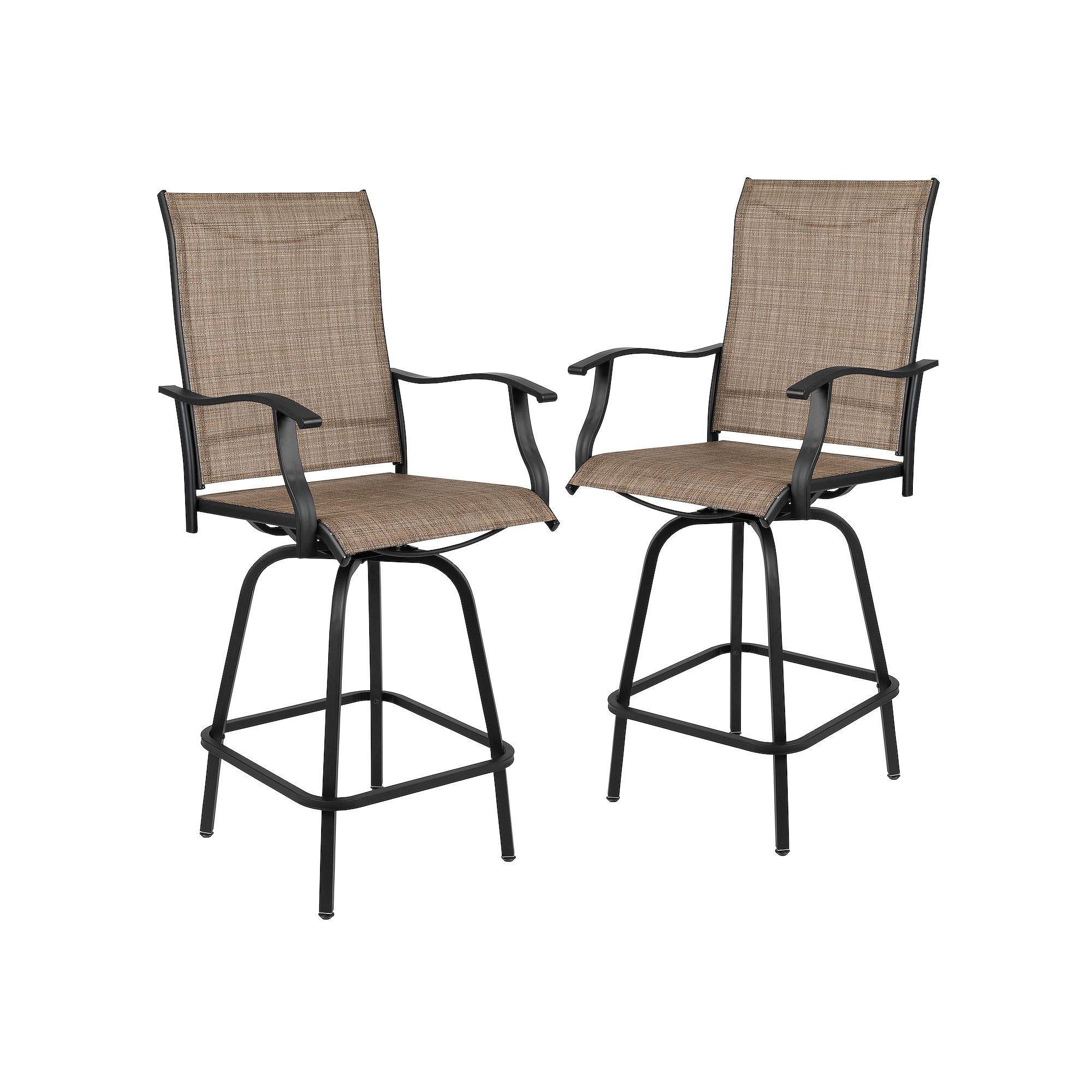 Flash Furniture Patio Bar Height Stool 2-Piece Set, Brown