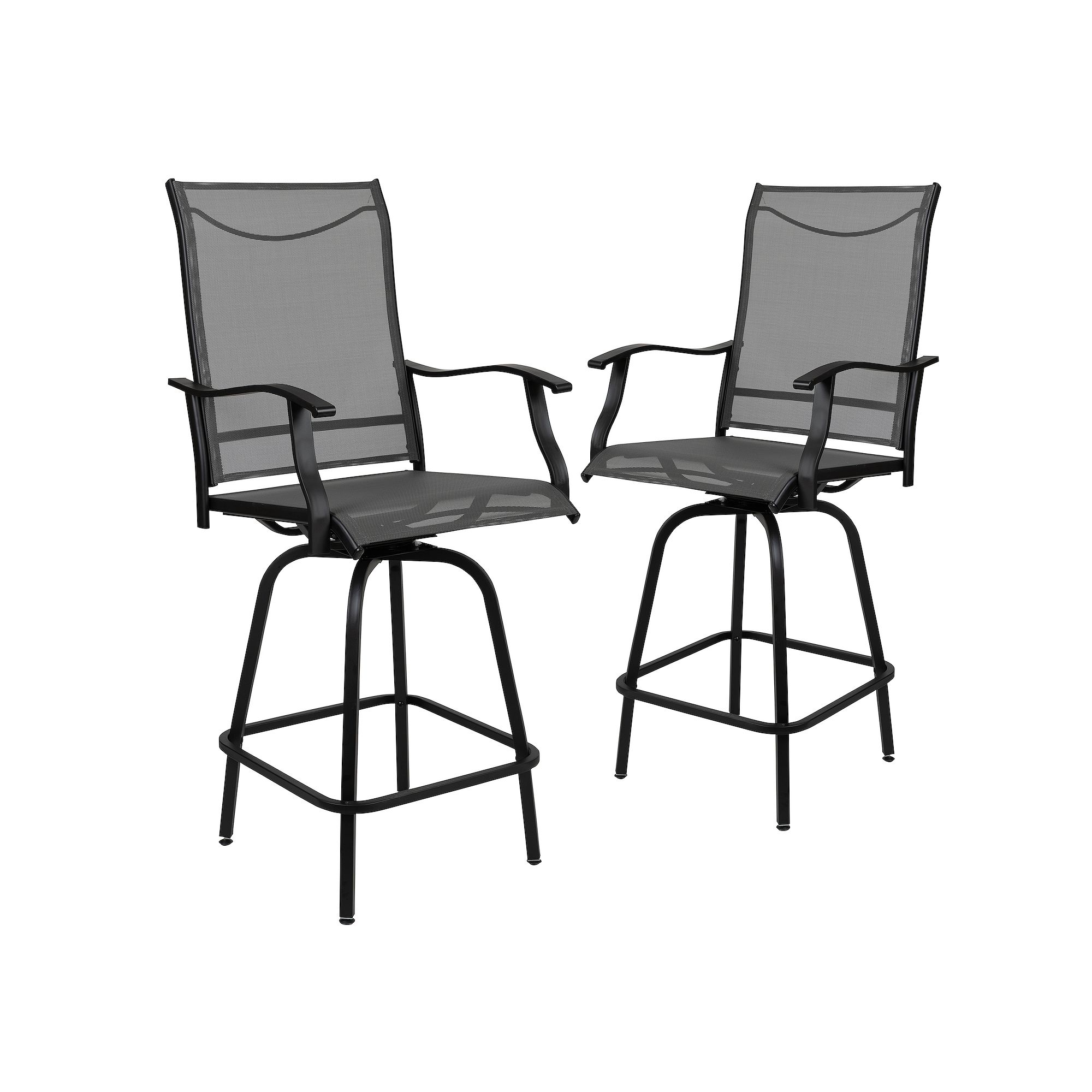Flash Furniture Patio Bar Height Stool 2-Piece Set, Gray
