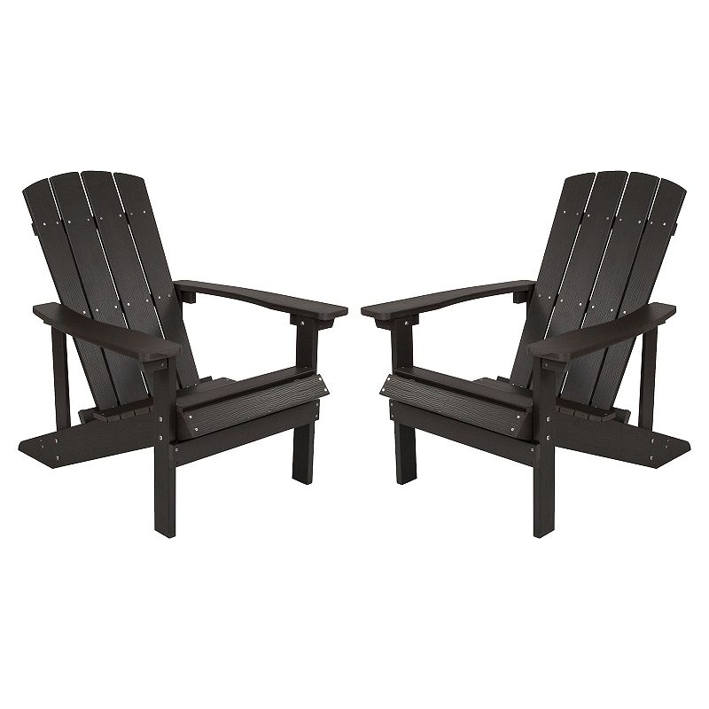 Flash Furniture Charlestown All-Weather Adirondack Chair 2-Piece Set, Grey