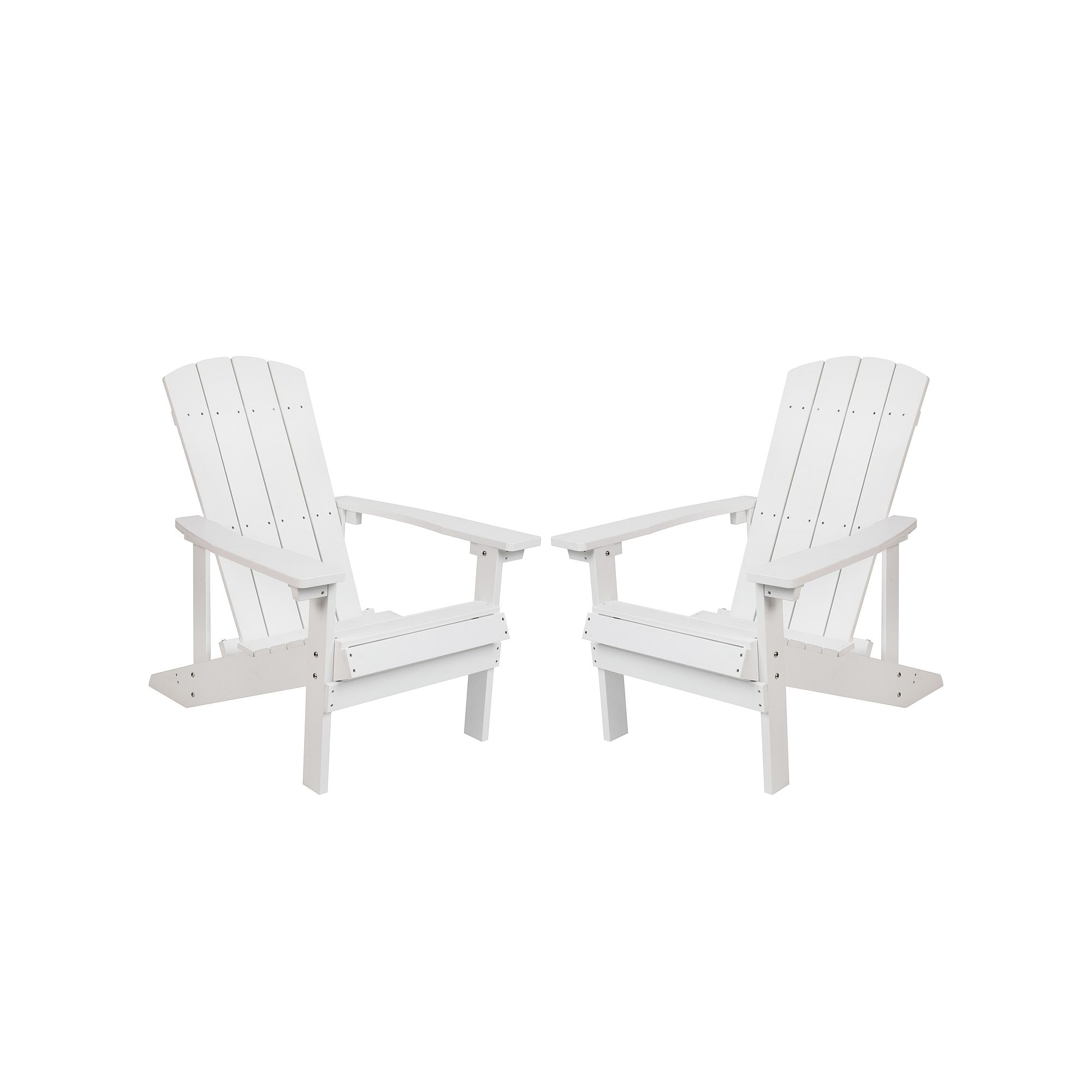 Flash Furniture Charlestown All-Weather Adirondack Chair 2-Piece Set, White