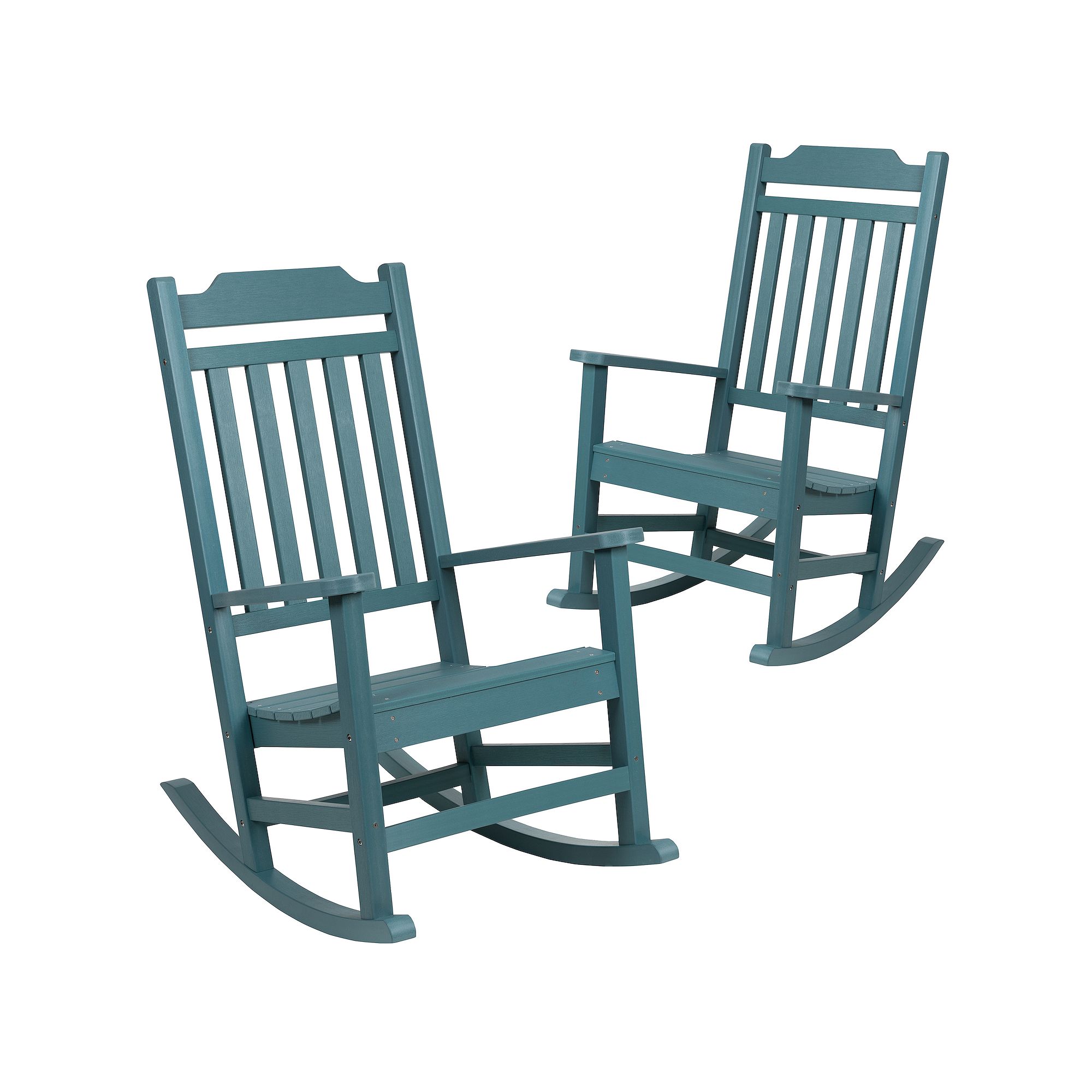 Flash Furniture Winston All-Weather Rocking Chair 2-Piece Set, Blue