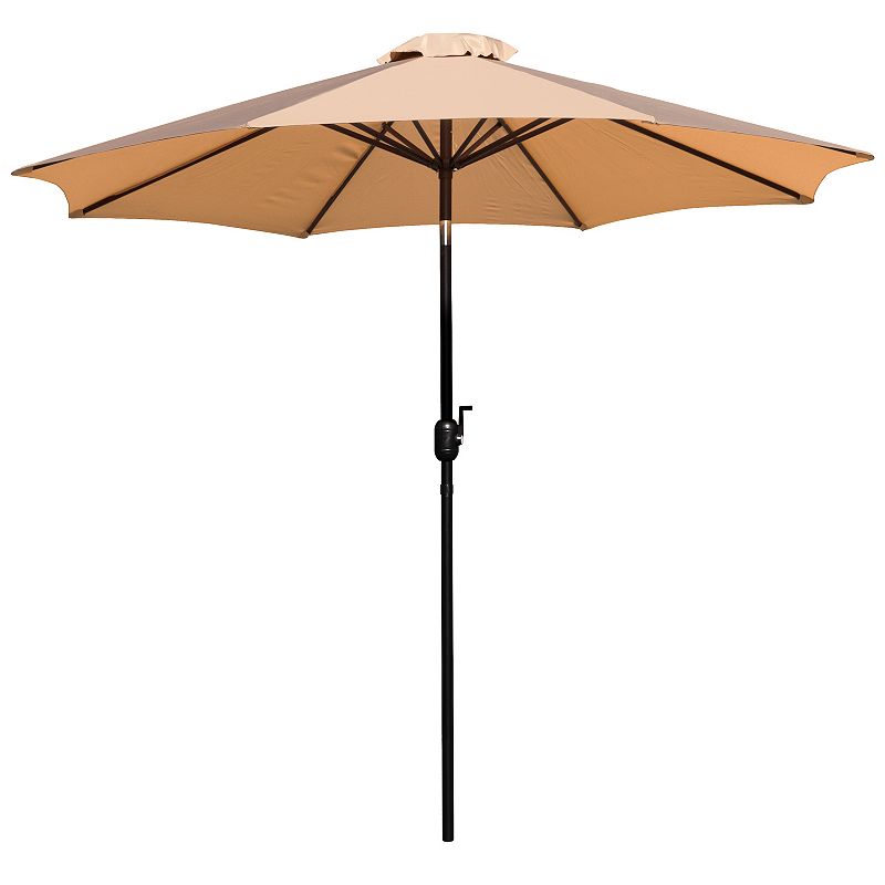 Flash Furniture 9-ft. Tan Crank & Tilt Patio Umbrella, Beig/Green
