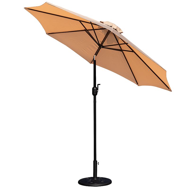 Flash Furniture 9-ft. Tan Crank & Tilt Patio Umbrella with Standing Umbrell