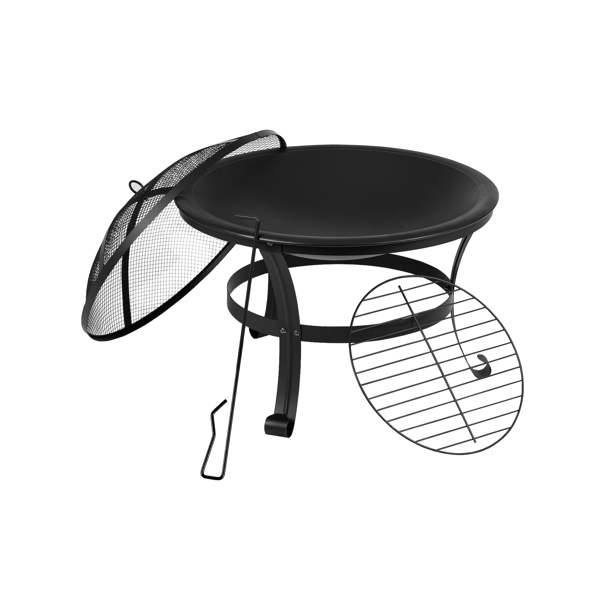 Flash Furniture 22-in. Wood Burning Firepit with Mesh Spark Screen & Poker,