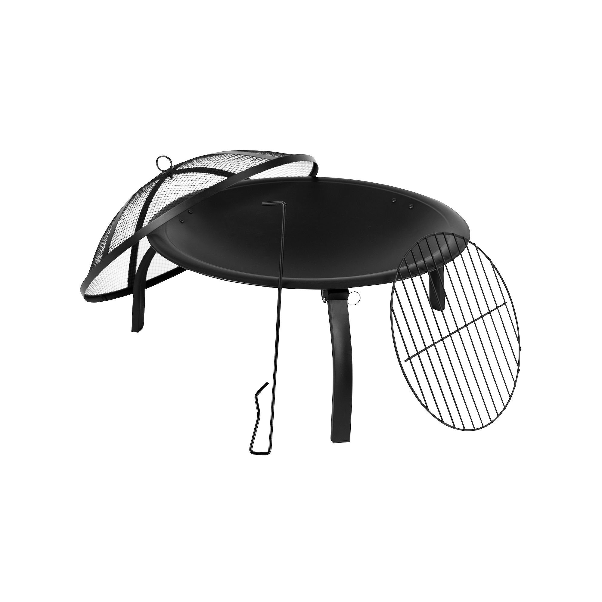 Flash Furniture 22.5-in. Foldable Wood Burning Firepit with Mesh Spark Scre