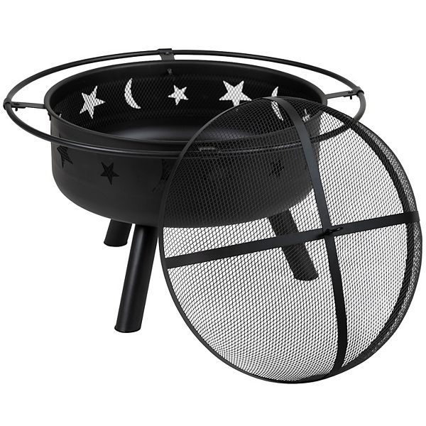 Flash Furniture 29 In Round Wood, Mesh Fire Pit Review