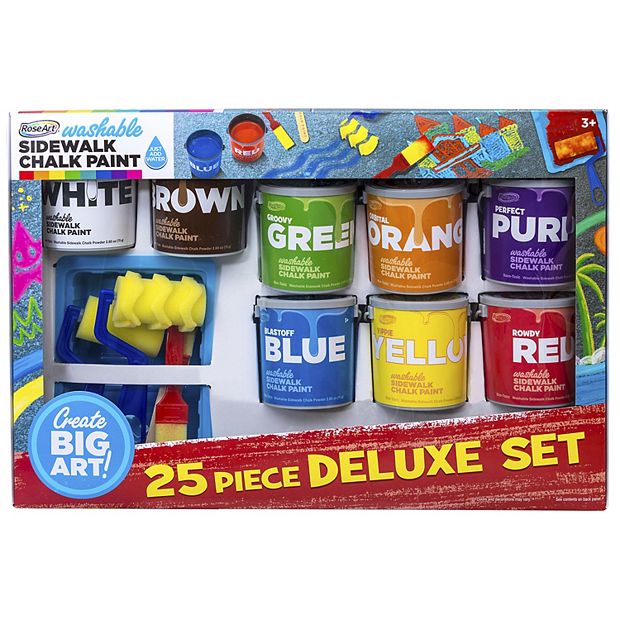 Sidewalk Chalk Paint Set - PEN BRUSH ROLLER Washable