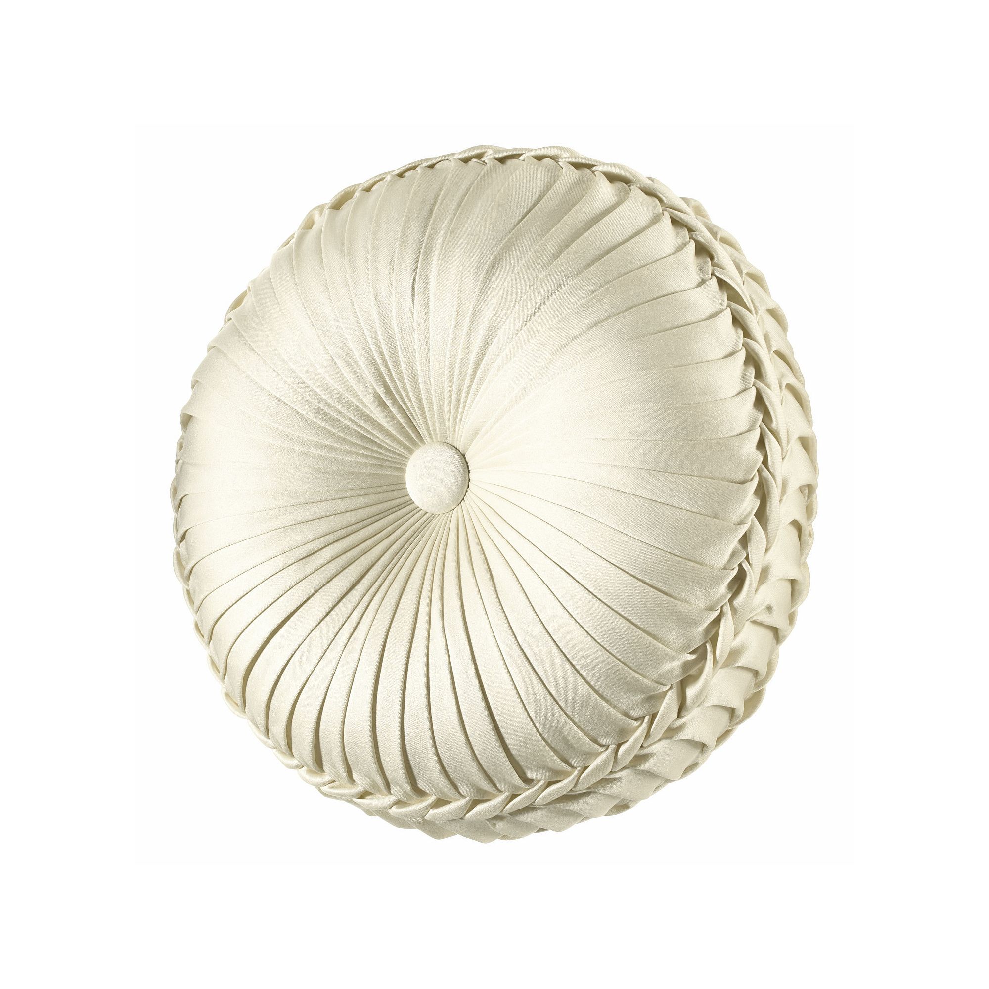 Five Queens Court Maddison Tufted Round Decorative Throw Pillow, White