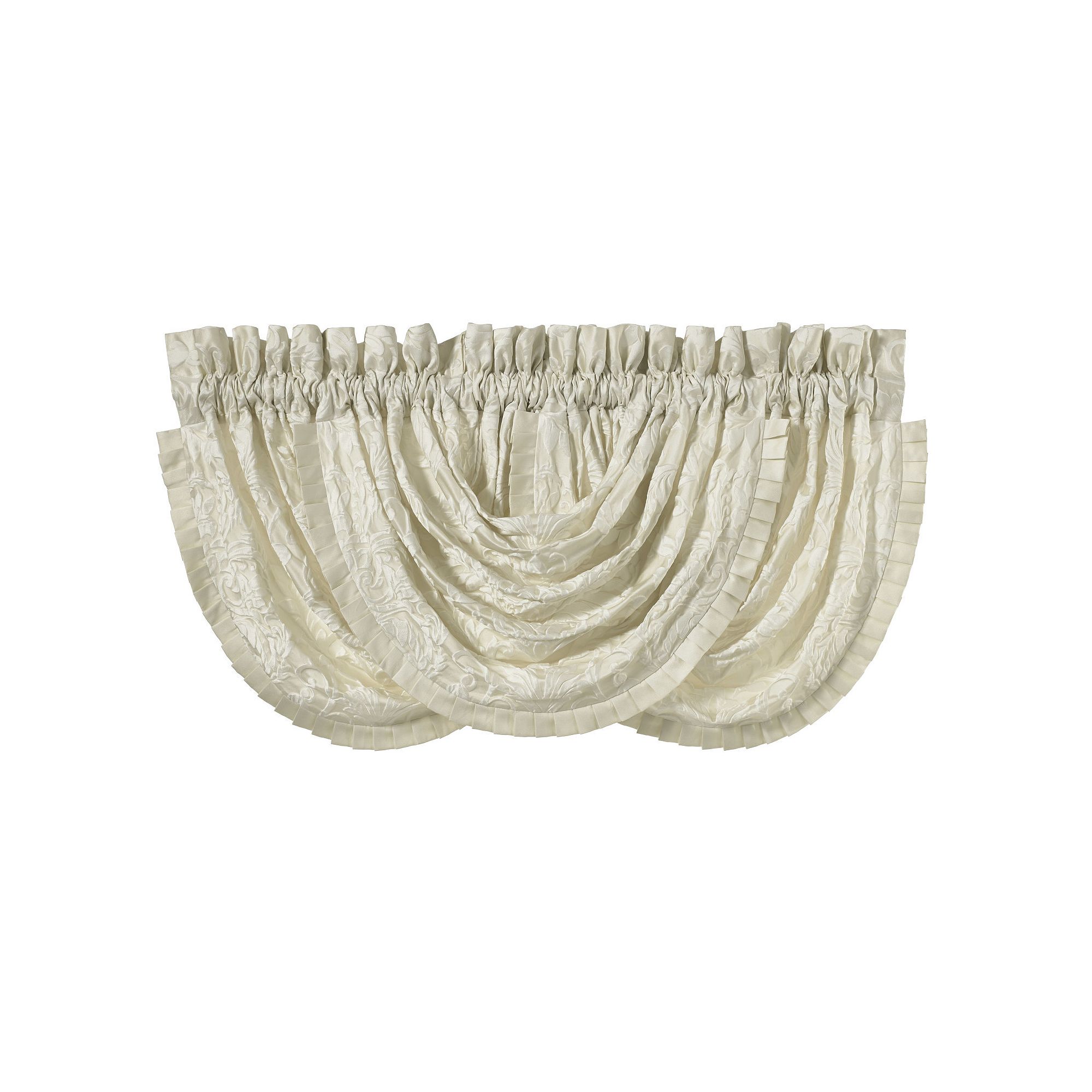 Five Queens Court Maddison Window Waterfall Valance, White