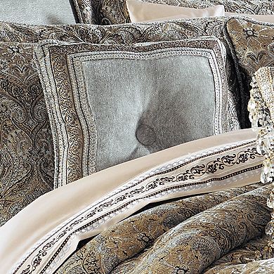 Five Queens Court Paulina Stone 16" Square Decorative Throw Pillow