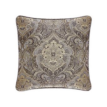 Five Queens Court Paulina Stone 18" Square Decorative Throw Pillow