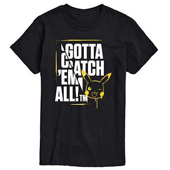 Men's Pokémon "Gotta Catch 'Em All" Pikachu Graffiti Tee