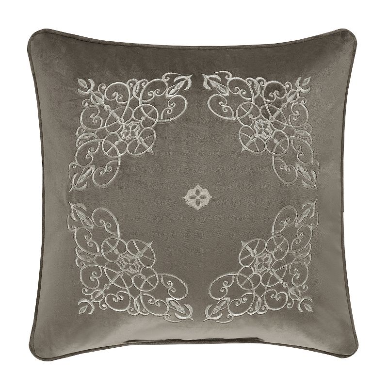 Five Queens Court Camilla 18 Square Decorative Throw Pillow, Grey, Fits 