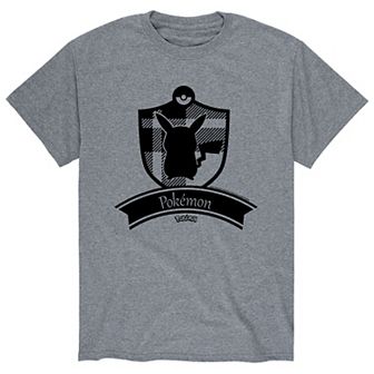 Men's Pokémon Pikachu Silhouette Plaid Badge Tee