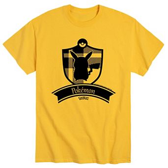 Men's Pokémon Pikachu Silhouette Plaid Badge Tee