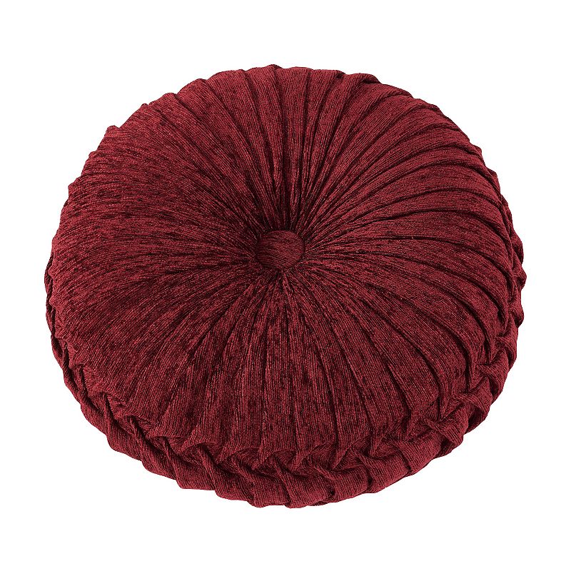 Five Queens Court Tamera Tufted Round Decorative Throw Pillow, Red, Fits Al