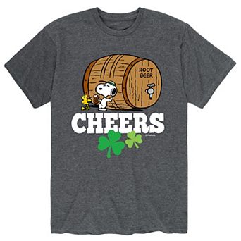 Men's Peanuts Snoopy St. Patrick's Day "Cheers" Root Beer Tee