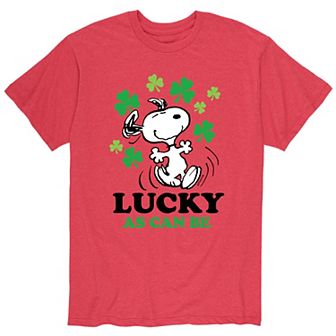 Men's Peanuts Snoopy St. Patrick's Day "Lucky As Can Be" Tee