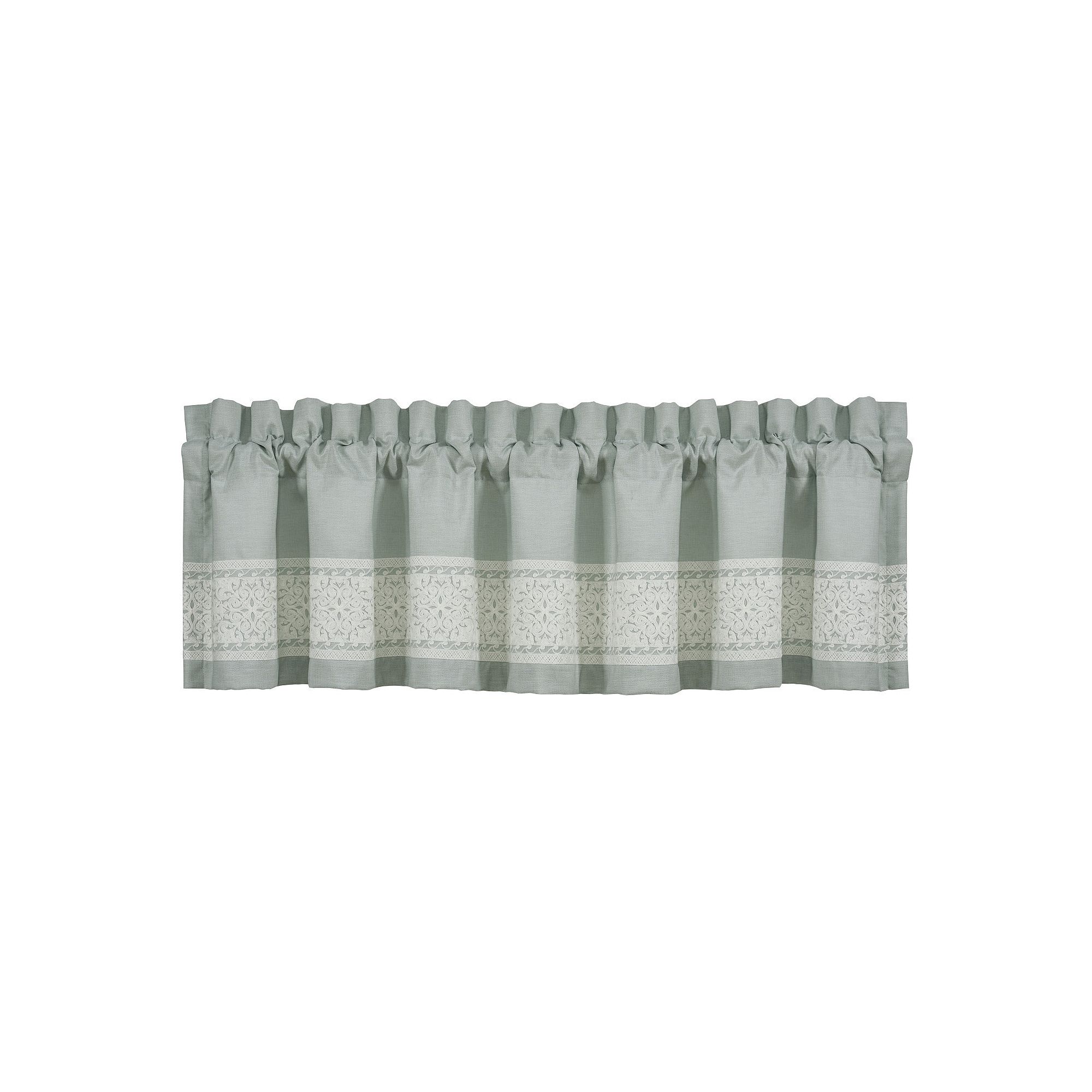 Five Queens Court Patrice Spa Window Straight Valance, Blue