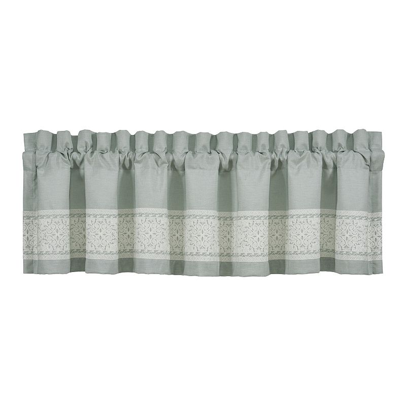 Five Queens Court Patrice Spa Window Straight Valance, Blue