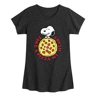 Girls 7-16 Peanuts A Pizza My Heart Graphic Tee