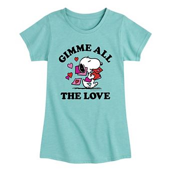 Girls 7-16 Peanuts Gimme All' The Love Graphic Tee