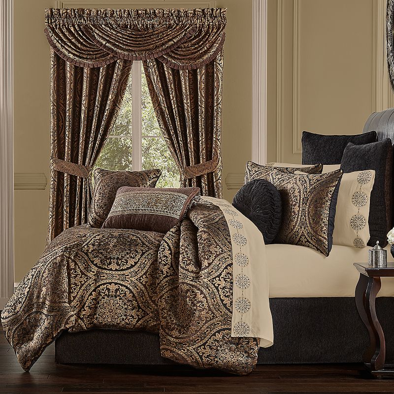 Five Queens Court Jeremy Comforter Set with Shams, Brown, King