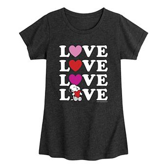 Girls 7-16 Peanuts Valentine's Love Graphic Tee