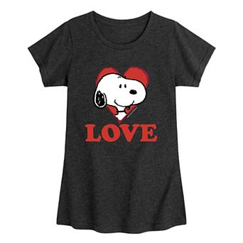 Girls 7-16 Peanuts Love Snoo'py Heart Graphic Tee