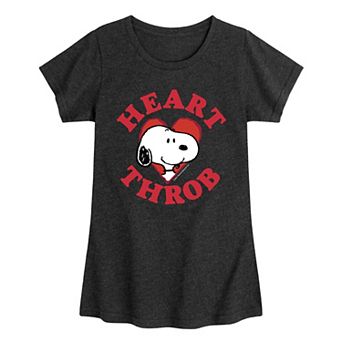 Girls 7-16 Peanuts Snoopy He'art Throb Graphic Tee