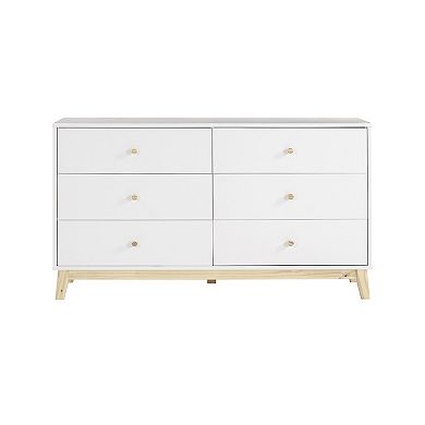 Alaterre Furniture MOD White 6-Drawer Double Dresser
