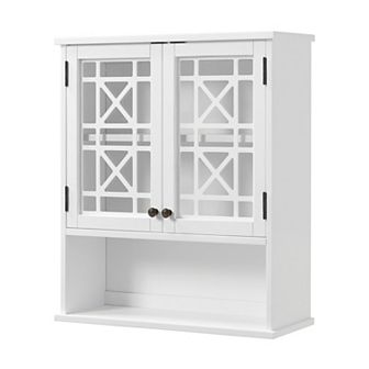 Alaterre Furniture Derby White Wall-Mount Bath Shelf