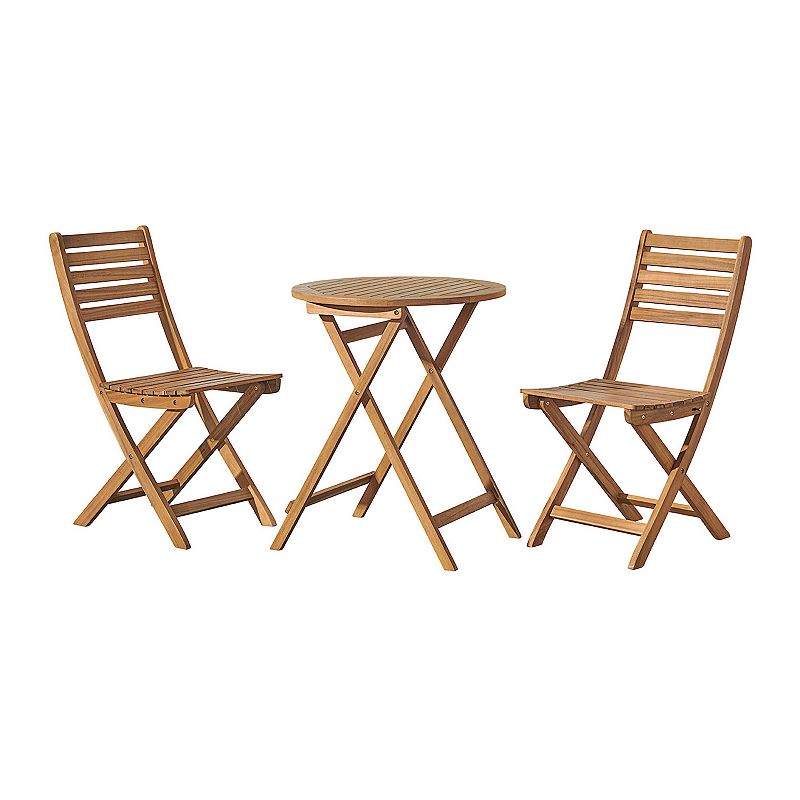 Alaterre Furniture Cabot Folding Table & Chair 3-Piece Set, Multicolor