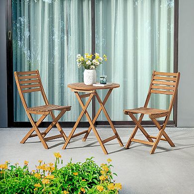 Alaterre Furniture Cabot Folding Table & Chair 3-Piece Set