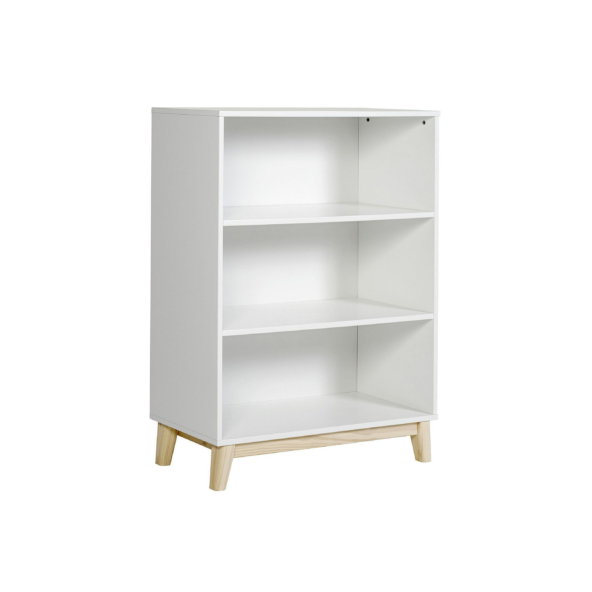Alaterre Furniture MOD White 3-Shelf Bookcase, White Natural