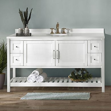 Alaterre 4-Drawer Furniture Bennet White Vanity Cabinet