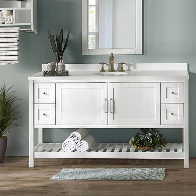 Alaterre Furniture Bennet White Vanity Cabinet