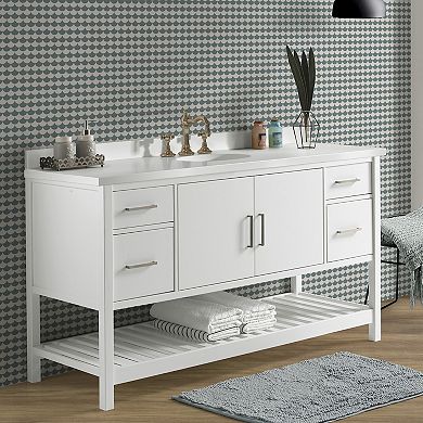 Alaterre Furniture Harrison White Vanity Cabinet