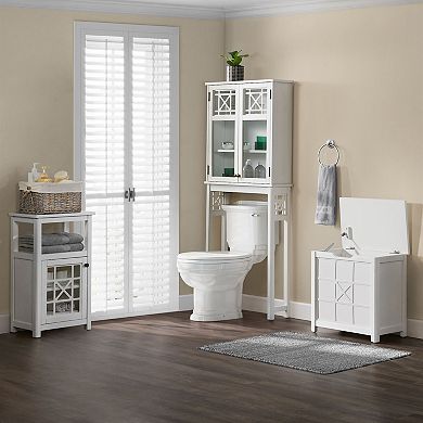 Alaterre Furniture Derby 4-Piece White Bath Set with Toilet Shelf