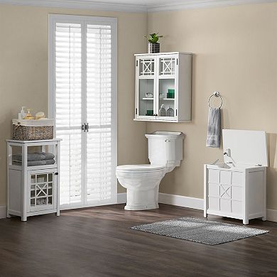 Alaterre Furniture Derby 3-Piece White Bath Set with Wall Cabinet