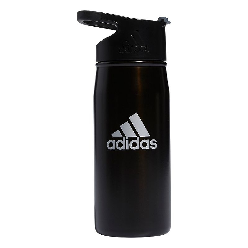adidas 16-oz. Steel Flip Metal Water Bottle, Black