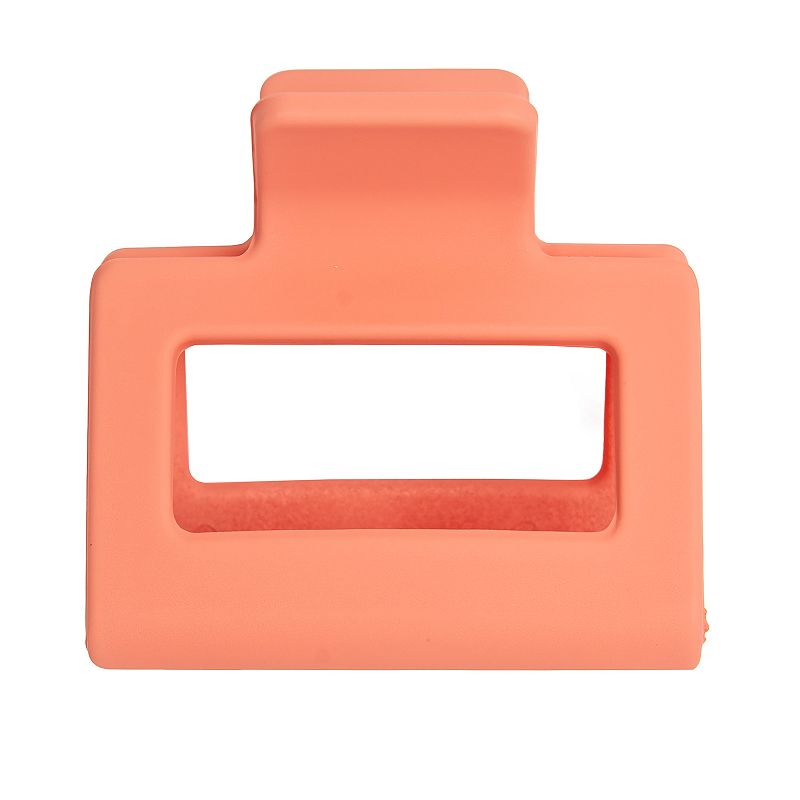 LC Lauren Conrad Medium Coral Rectangle Rubber Coated Claw Clip, Pink