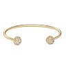 Nine West Gold Tone Crystal Pave Ball Cuff Bracelet