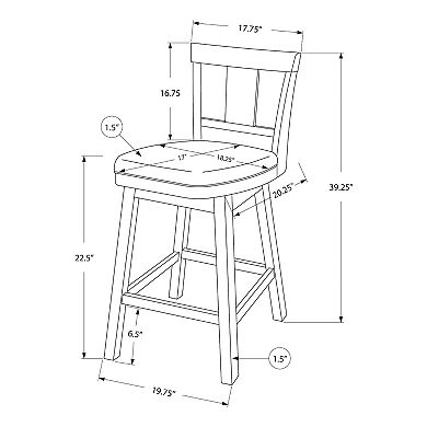 Monarch 2-pc. Swivel Slat Back Counterstool Set