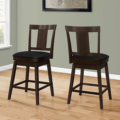 Monarch 2-pc. Swivel Slat Back Counterstool Set