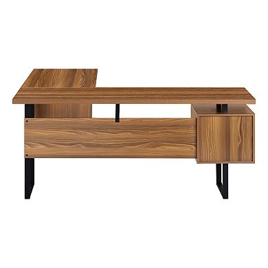 Monarch L-Shaped Floating Corner Computer Desk